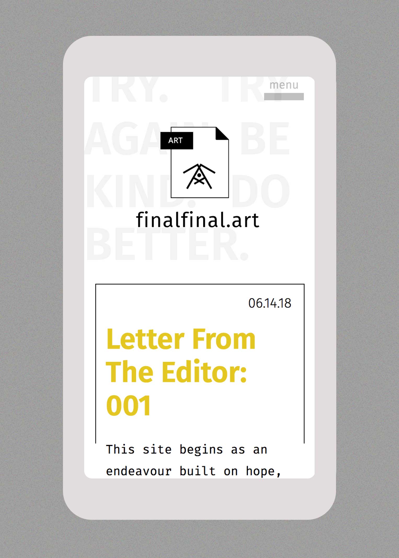 mobile browser screenshot of finalfinal.art